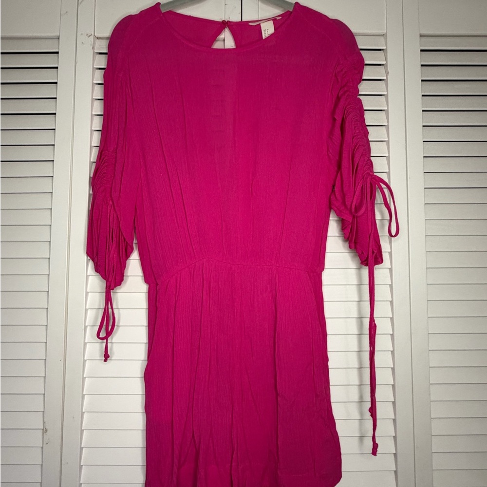 H&M Hot Pink Textured Romper